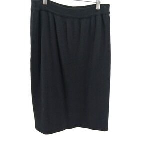 Ann Taylor Vintage Black Wool Sweater Skirt Sz Large Academia Goth Witchy Luxury